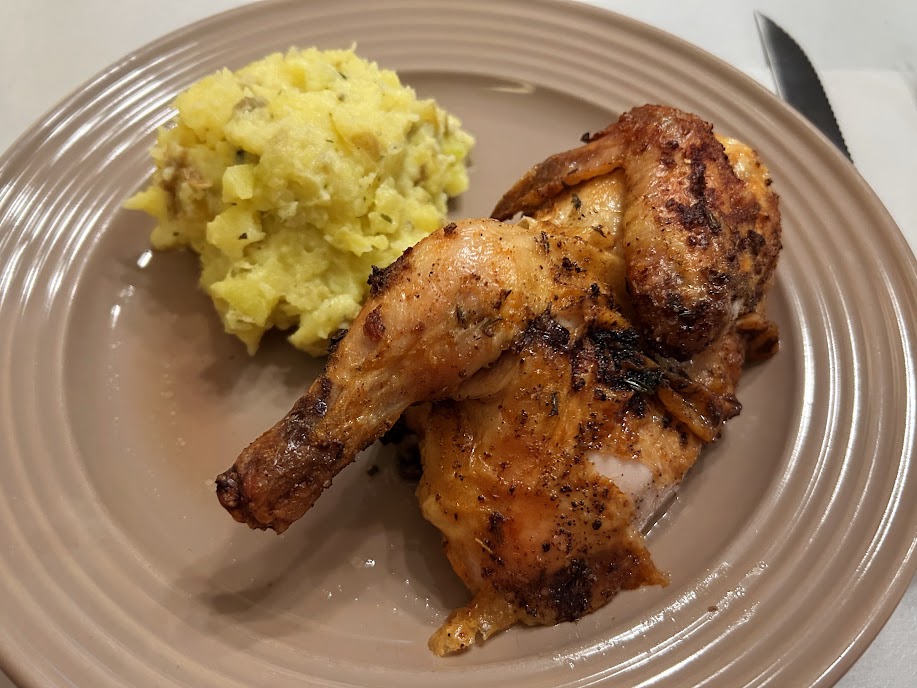 Air fried Cornish hens
