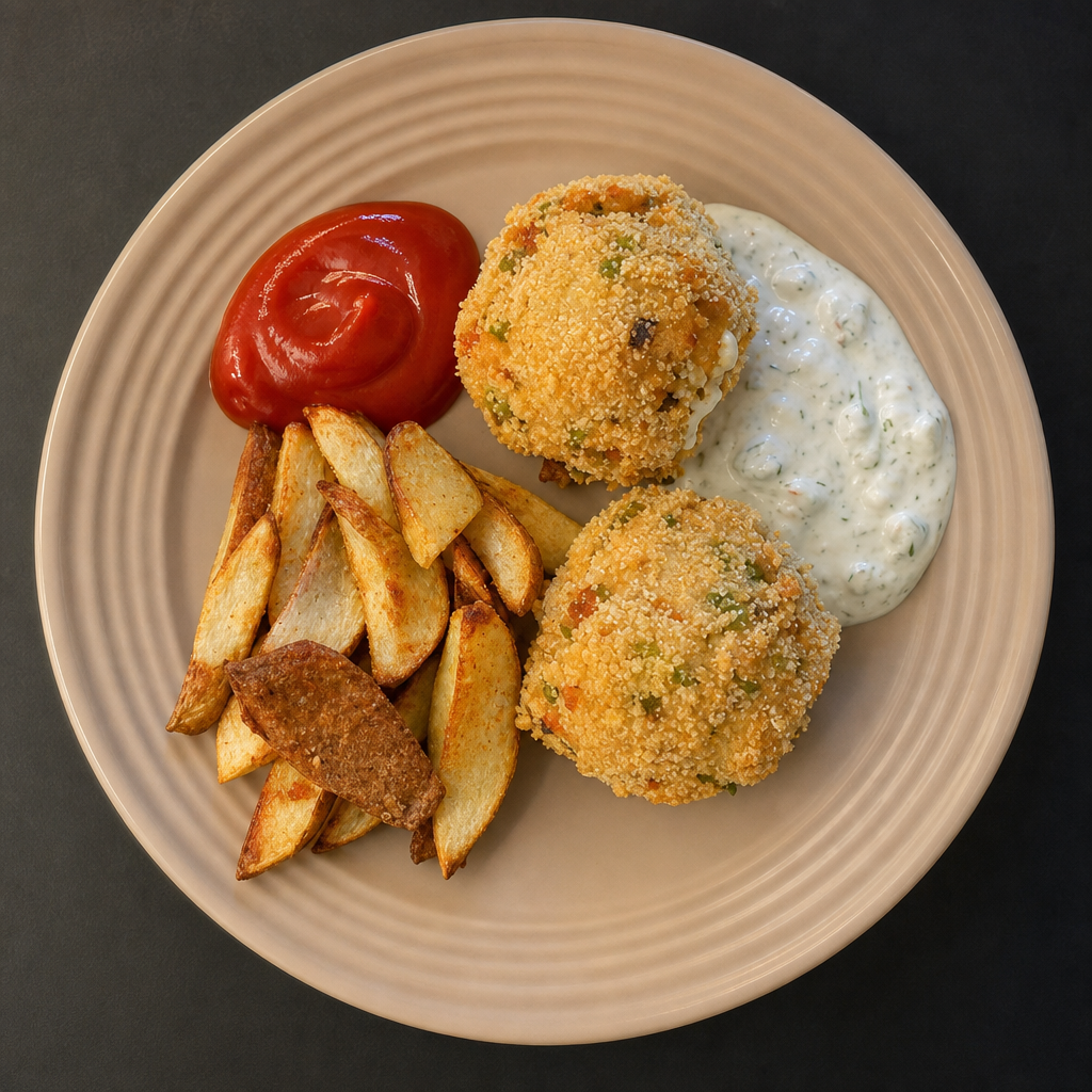 Golden baked salmon cakes