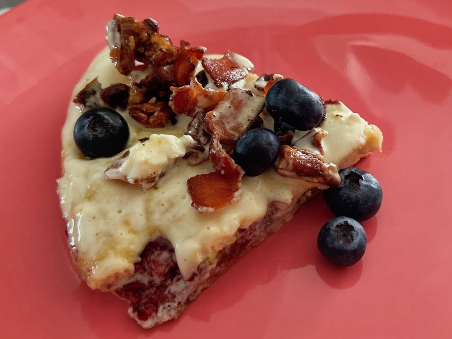 Blueberry pancake pizza