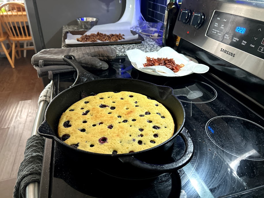 Baked pancake pizza